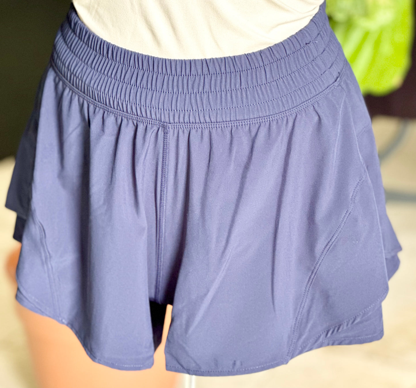 Navy Flowy Track Short