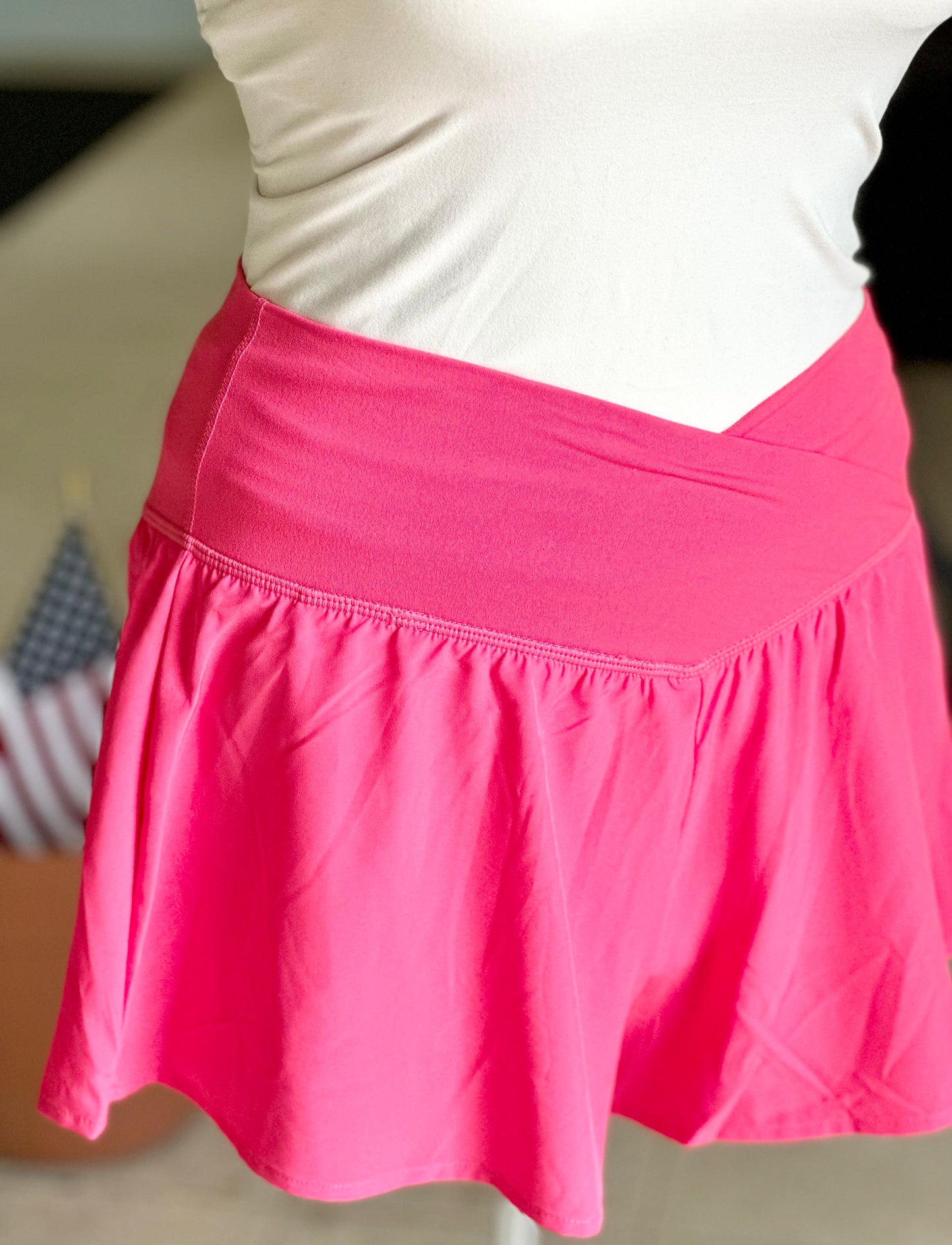 Flamingo Pink flowy Track Short