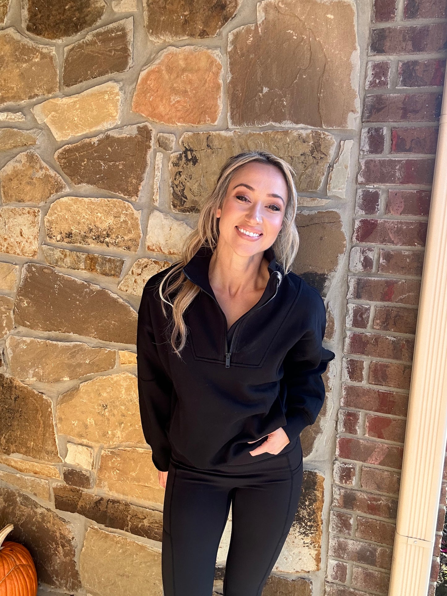 Drop Shoulder Half Zip