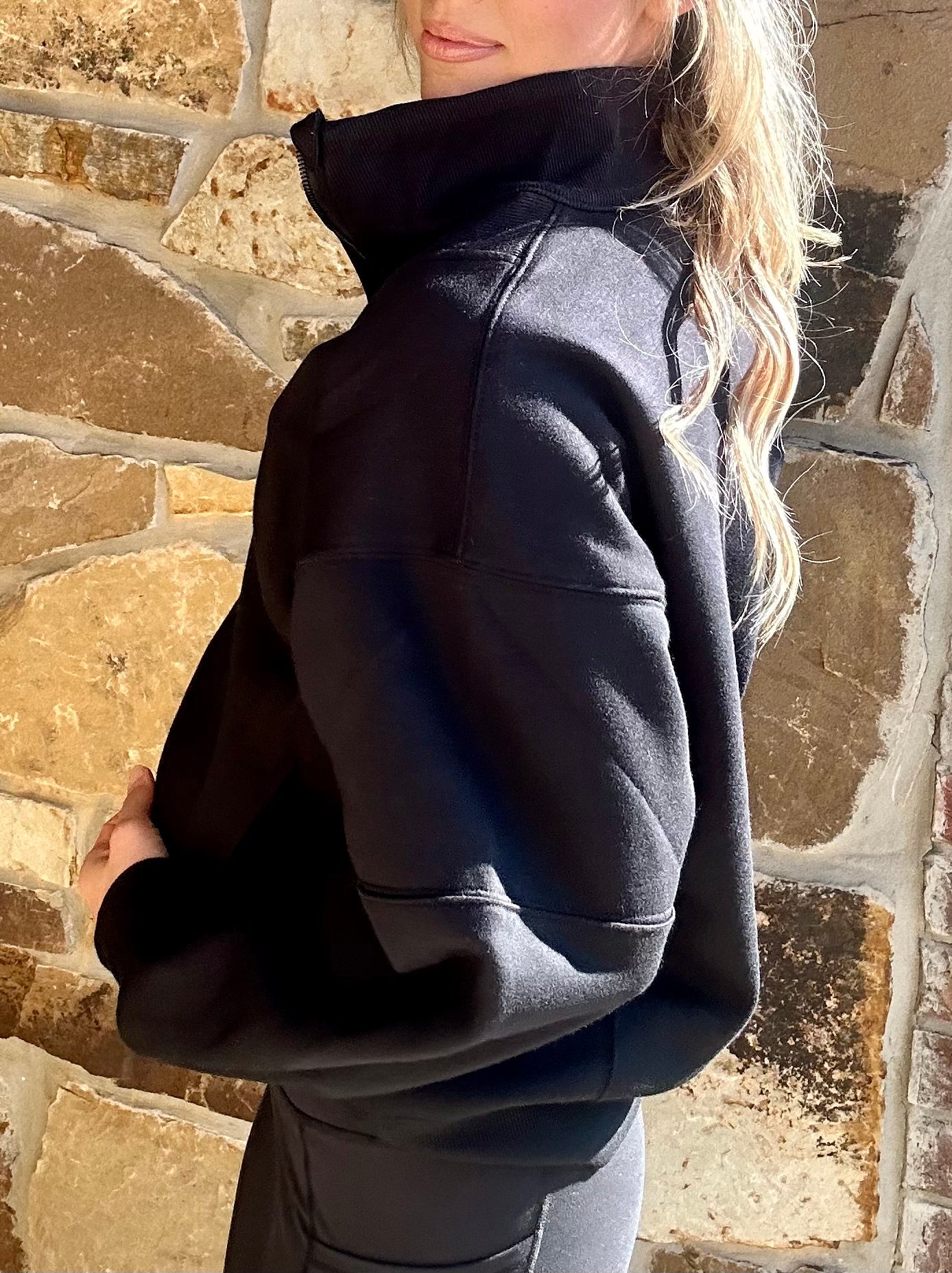 Drop Shoulder Half Zip