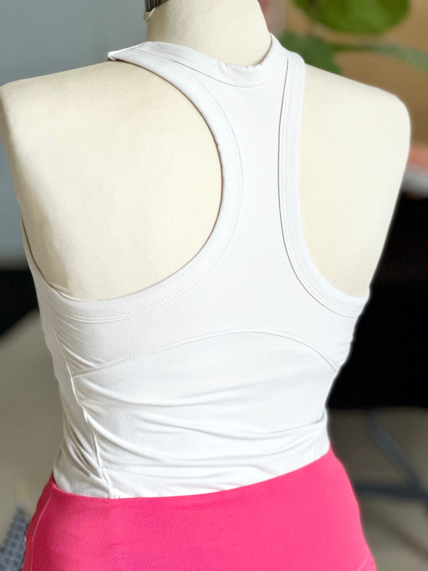 Pearl White Racer Tank